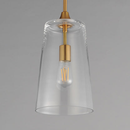 Maxim Lighting Hudson 1Lt 14.5" Single Pendant, Aged Brass/Clear