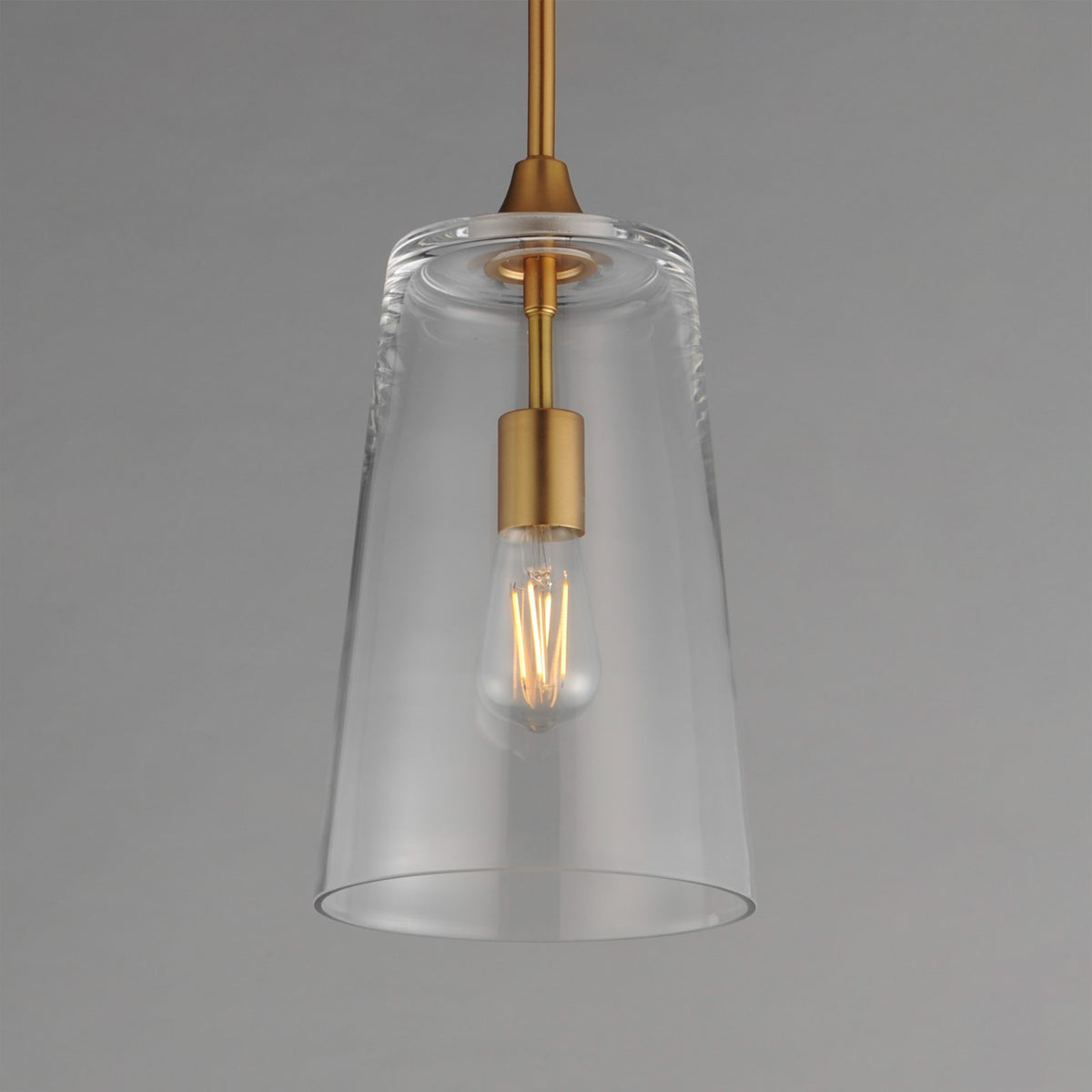 Maxim Lighting Hudson 1Lt 14.5" Single Pendant, Aged Brass/Clear