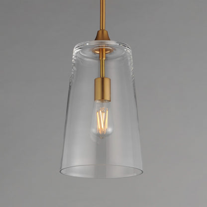 Maxim Lighting Hudson 1Lt 14.5" Single Pendant, Aged Brass/Clear