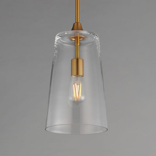Maxim Lighting Hudson 1Lt 14.5" Single Pendant, Aged Brass/Clear - 12886CLNAB