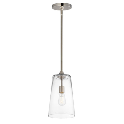 Maxim Lighting Hudson 1Lt 14.5" Single Pendant, Satin Nickel/Clear
