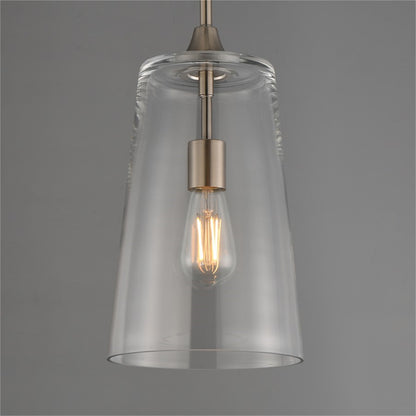 Maxim Lighting Hudson 1Lt 14.5" Single Pendant, Satin Nickel/Clear