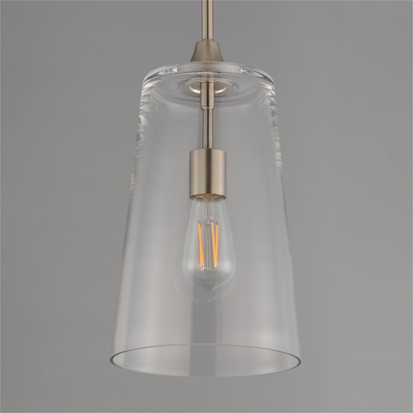 Maxim Lighting Hudson 1Lt 14.5" Single Pendant, Satin Nickel/Clear