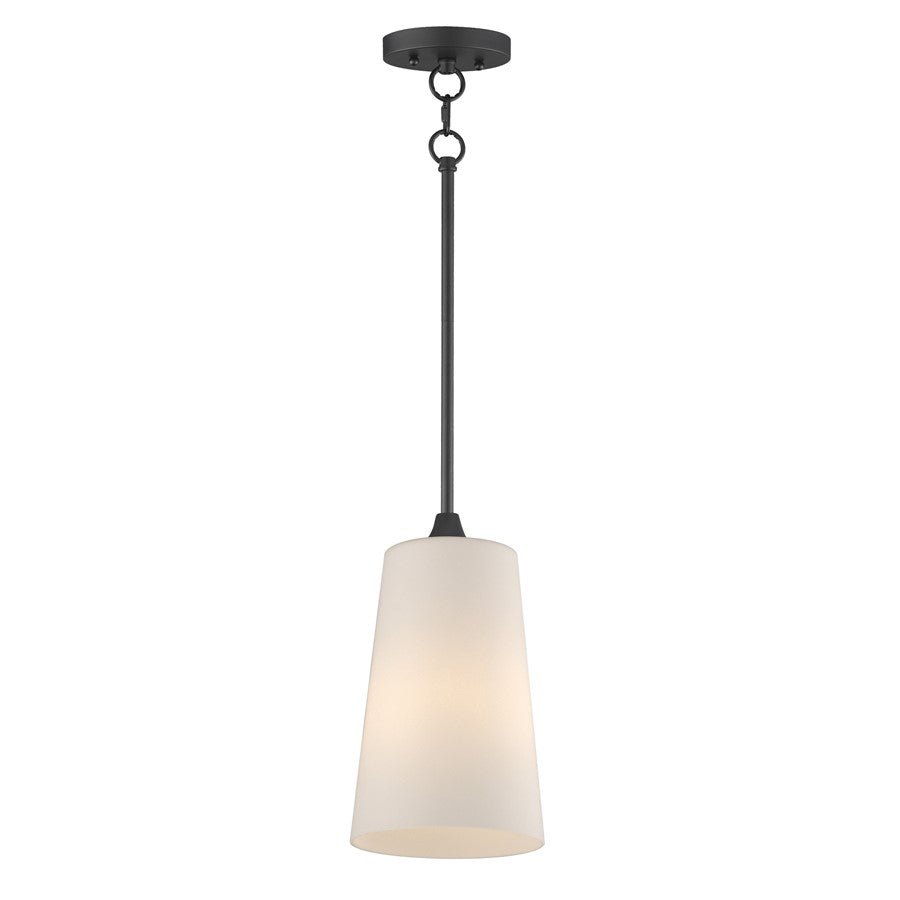 Maxim Lighting Hudson 1Lt 14.5" Single Pendant, Black/Satin White - 12886SWBK
