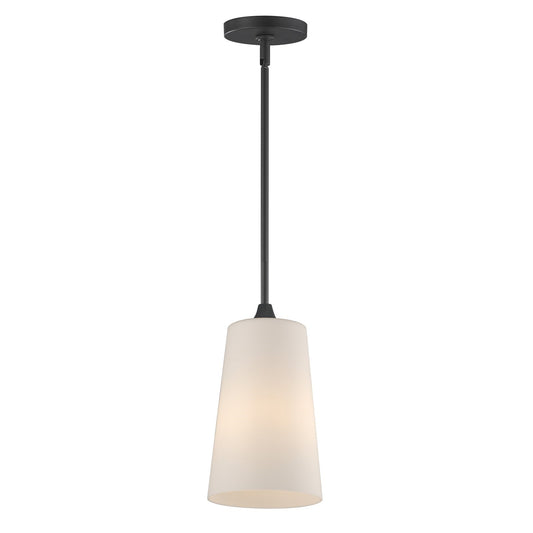 Maxim Lighting Hudson 1Lt 14.5" Single Pendant, Black/Satin White