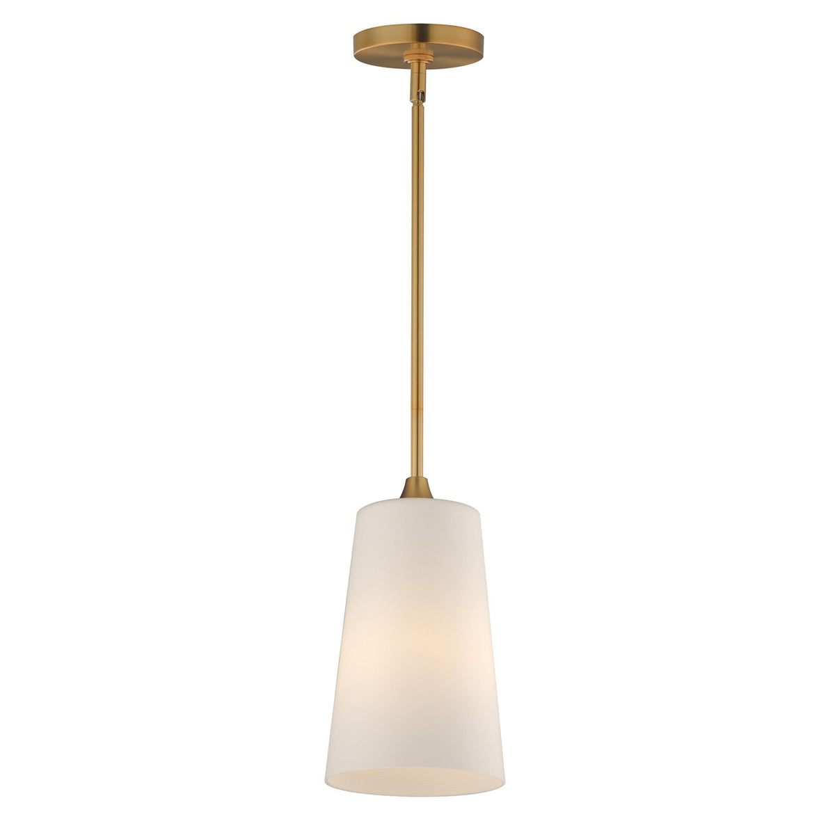 Maxim Lighting Hudson 1Lt 14.5" Single Pendant, Brass/White
