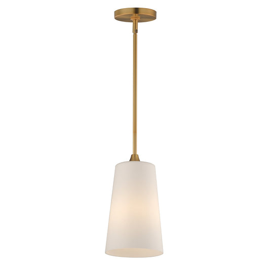 Maxim Lighting Hudson 1Lt 14.5" Single Pendant, Brass/White