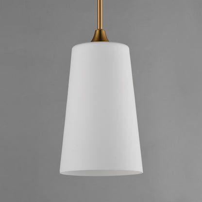 Maxim Lighting Hudson 1Lt 14.5" Single Pendant, Brass/White