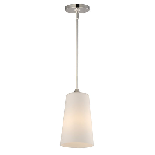 Maxim Lighting Hudson 1Lt 14.5" Single Pendant, Nickel/White