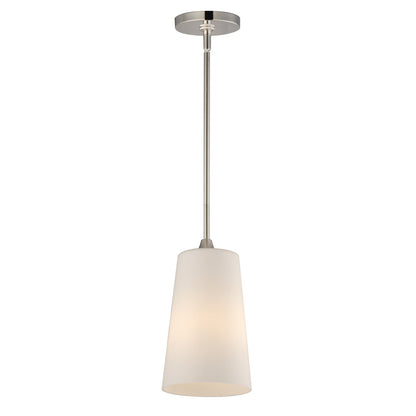 Maxim Lighting Hudson 1Lt 14.5" Single Pendant, Nickel/White