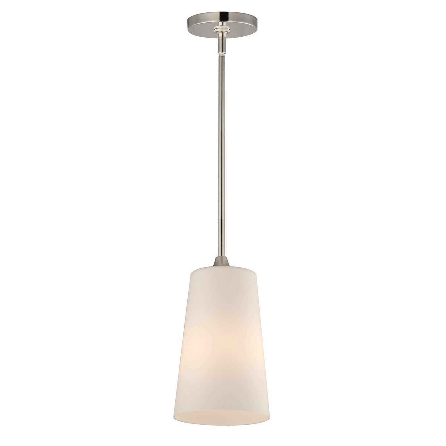 Maxim Lighting Hudson 1Lt 14.5" Single Pendant, Nickel/White