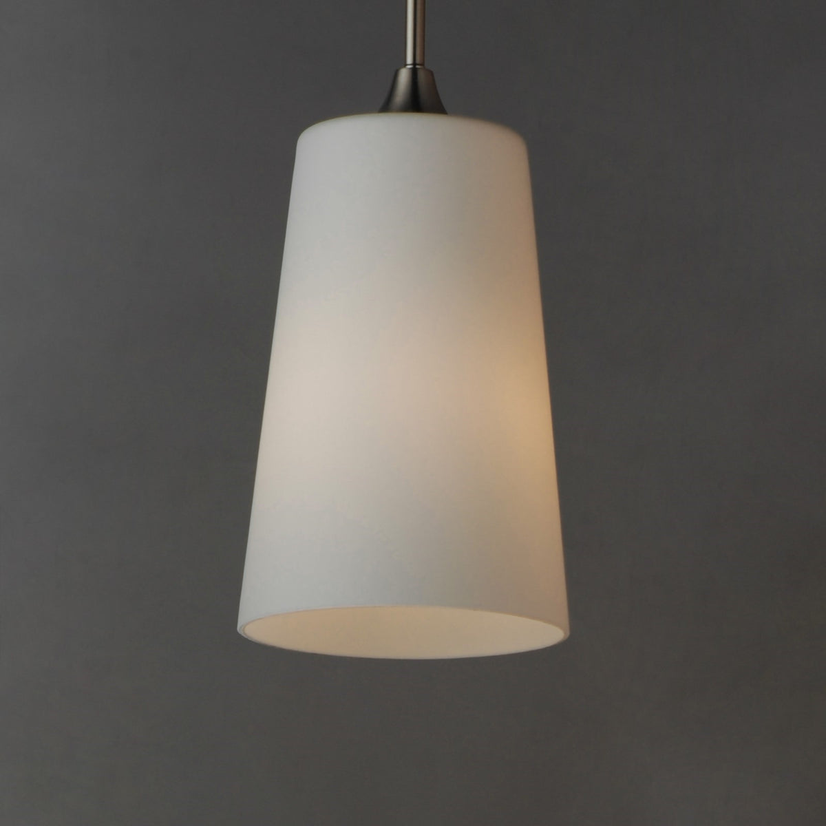 Maxim Lighting Hudson 1Lt 14.5" Single Pendant, Nickel/White