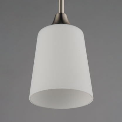 Maxim Lighting Hudson 1Lt 14.5" Single Pendant, Nickel/White
