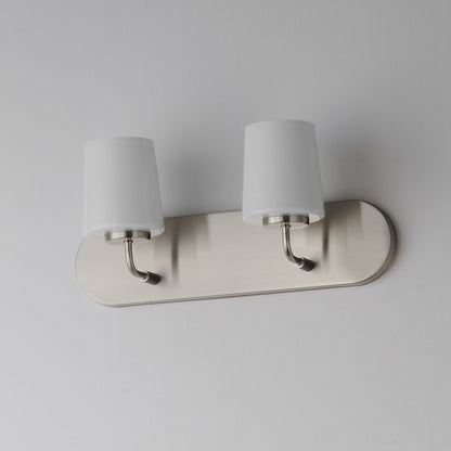 Maxim Lighting Durham 2 Light Bath Vanity, Satin Nickel/White