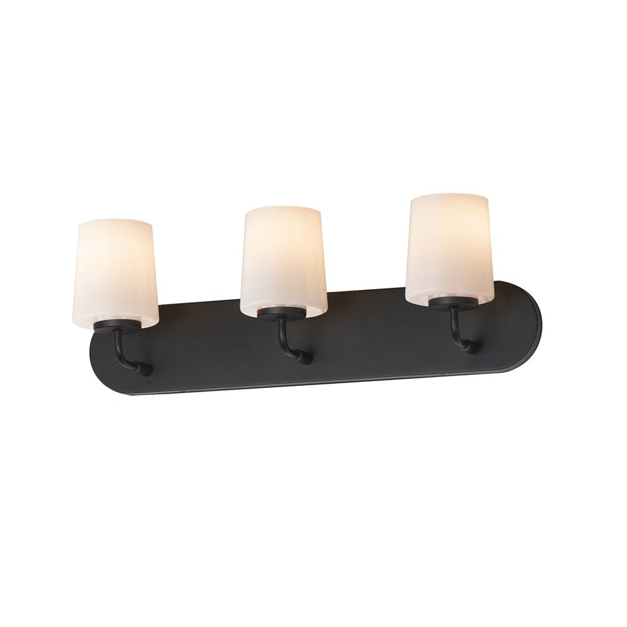 Maxim Lighting Durham 3 Light Bath Vanity, Black - 12893WTBK