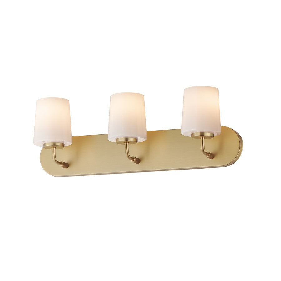 Maxim Lighting Durham 3 Light Bath Vanity, Natural Aged Brass - 12893WTNAB