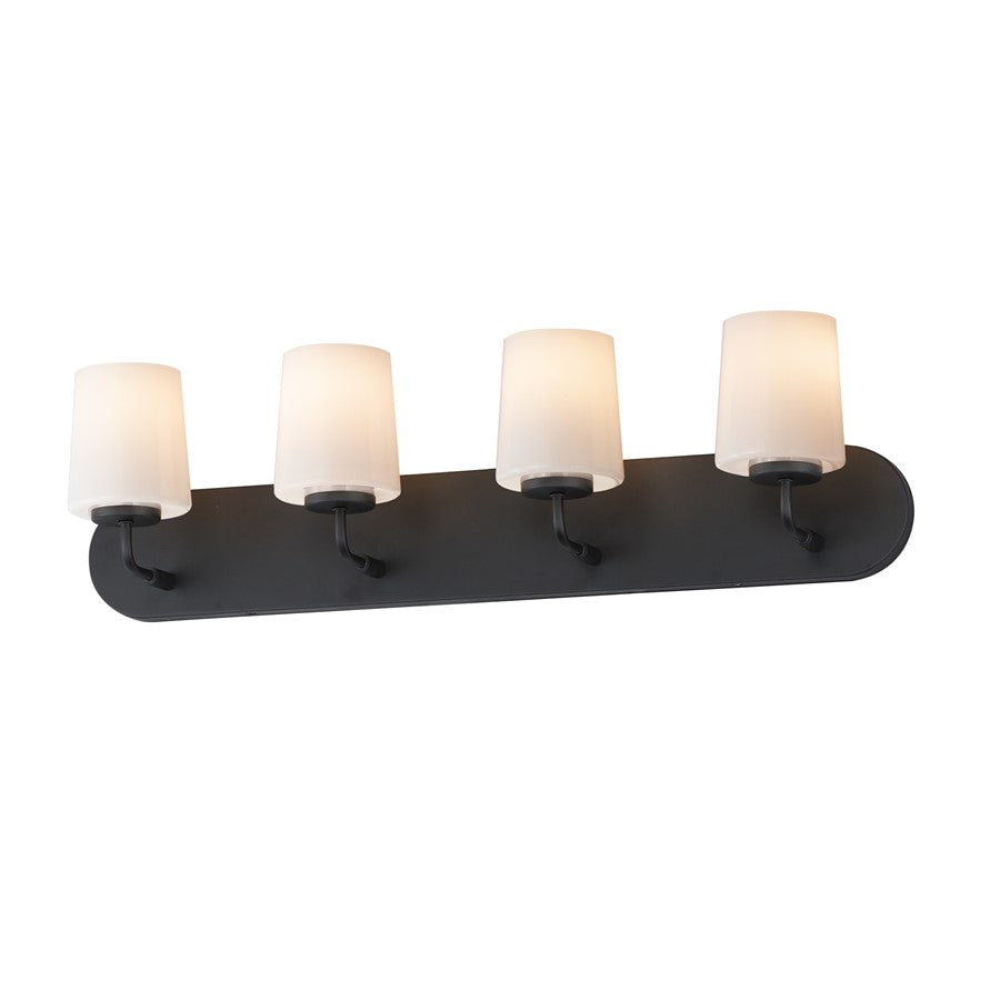 Maxim Lighting Durham 4 Light Bath Vanity, Black - 12894WTBK