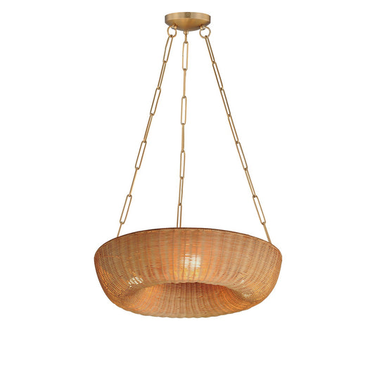 Maxim Lighting Bower 3Lt 35.5" Ring Pendant, Natural Aged Brass
