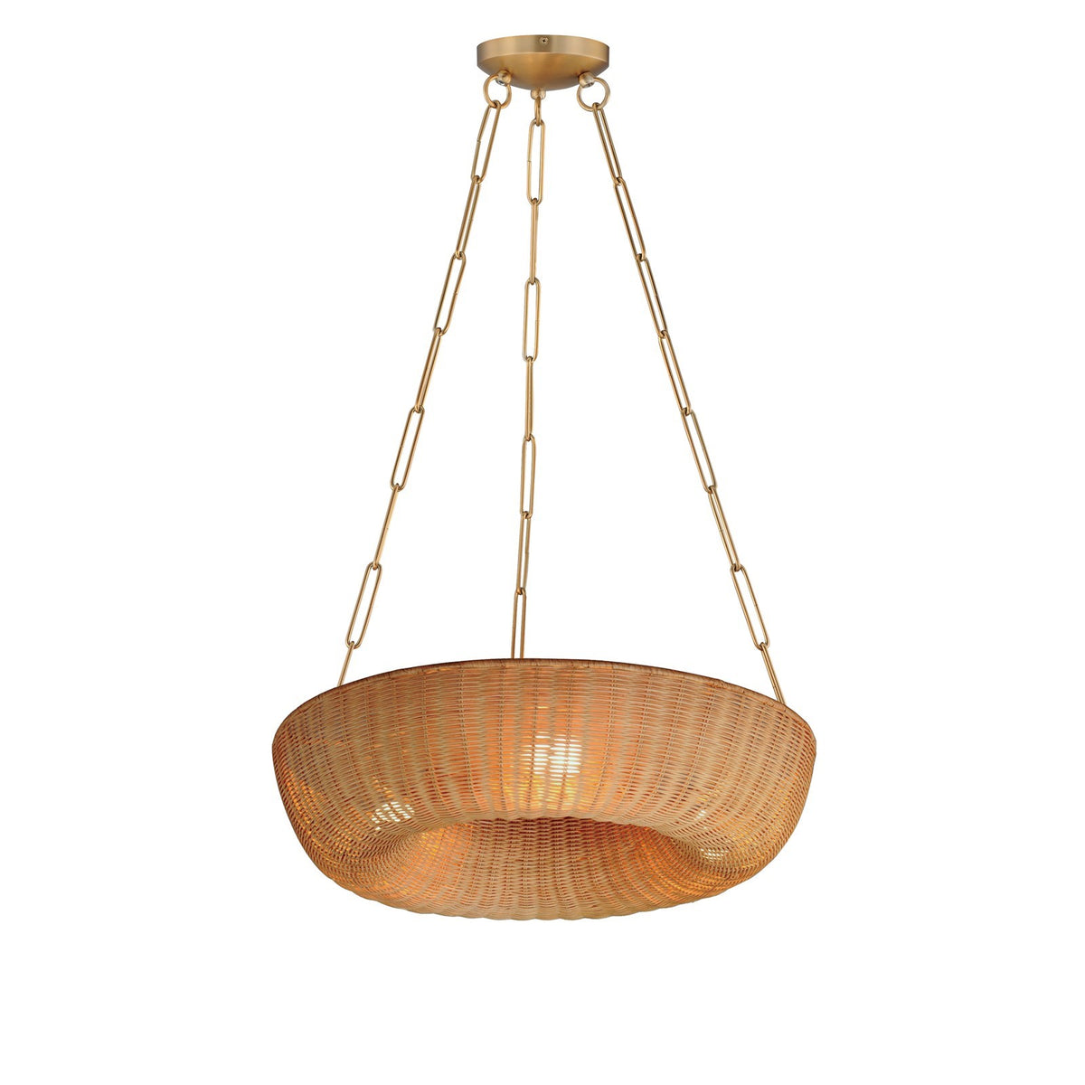 Maxim Lighting Bower 3Lt 35.5" Ring Pendant, Natural Aged Brass
