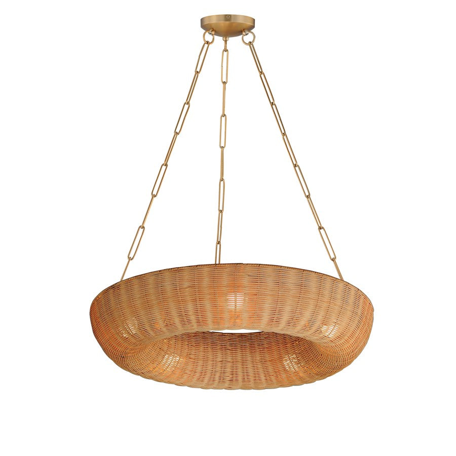 Maxim Lighting Bower 5 Light 34" Ring Pendant, Natural Aged Brass - 14313NANAB