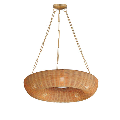 Maxim Lighting Bower 5 Light 34" Ring Pendant, Natural Aged Brass