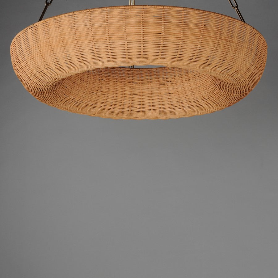Maxim Lighting Bower 5 Light 34" Ring Pendant, Natural Aged Brass