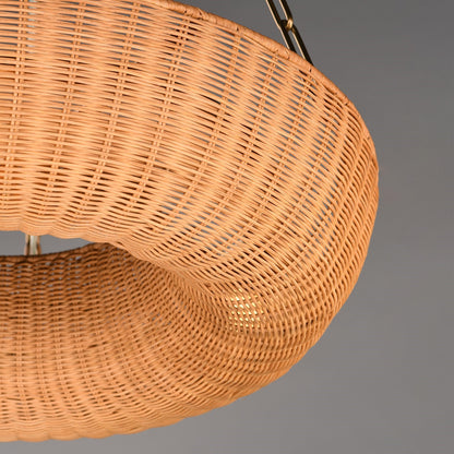 Maxim Lighting Bower 5 Light 34" Ring Pendant, Natural Aged Brass