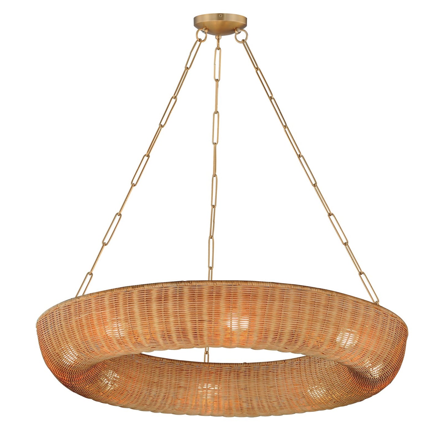 Maxim Lighting Bower 8Lt 39.5" Ring Pendant, Natural Aged Brass
