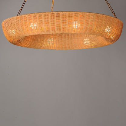 Maxim Lighting Bower 8Lt 39.5" Ring Pendant, Natural Aged Brass