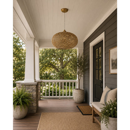 Maxim Bali 1-Light Chandelier, Twine