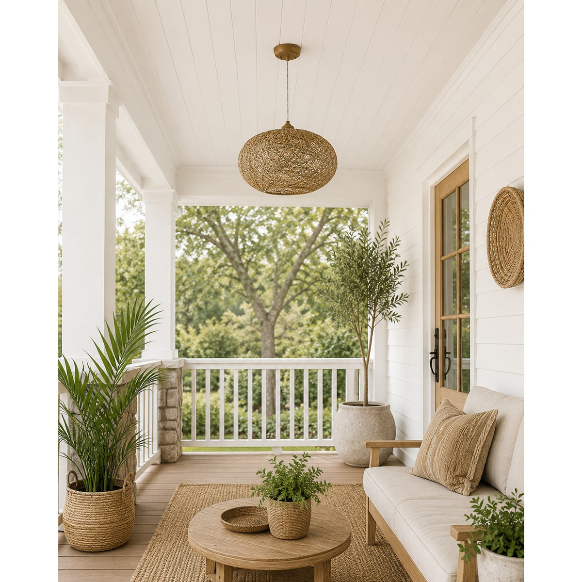 Maxim Bali 1-Light Chandelier, Twine