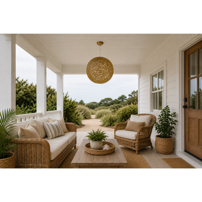 Maxim Bali 1-Light Chandelier, Twine