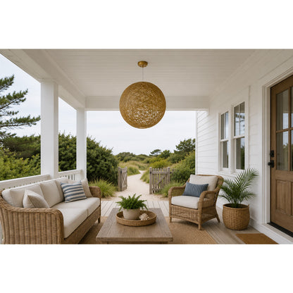 Maxim Bali 1-Light Chandelier, Twine