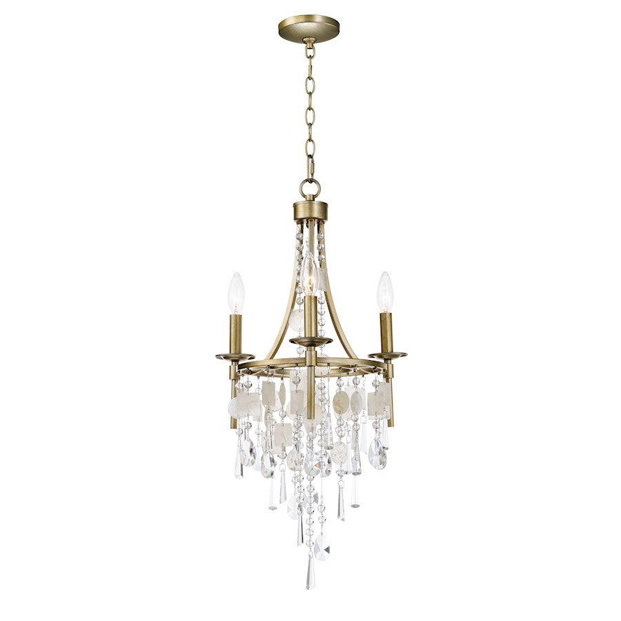Maxim Lighting Cebu 3-Light Chandelier, Capiz/Gold Silver