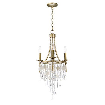 Maxim Lighting Cebu 3-Light Chandelier, Capiz/Gold Silver