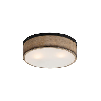 Maxim Lighting Franklin 2-Light Flush Mount, Driftwood/Black