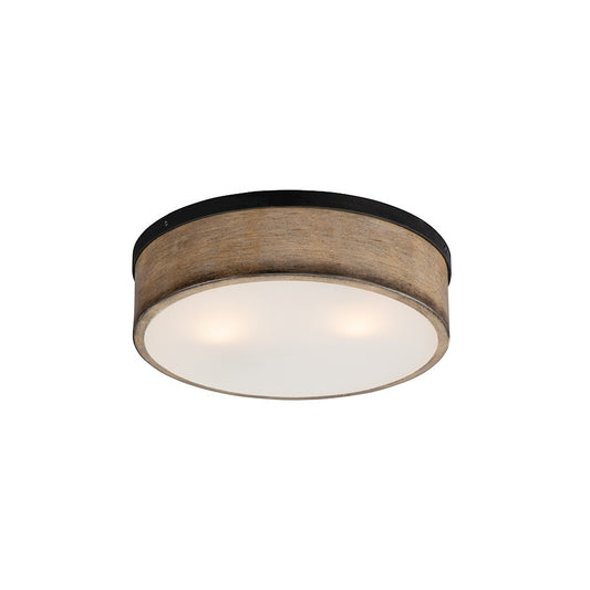Maxim Lighting Franklin 2-Light Flush Mount, Driftwood/Black