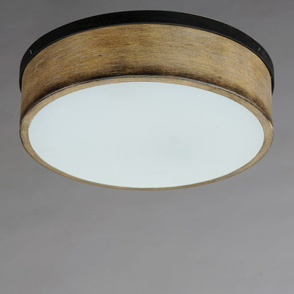 Maxim Lighting Franklin 2-Light Flush Mount, Driftwood/Black
