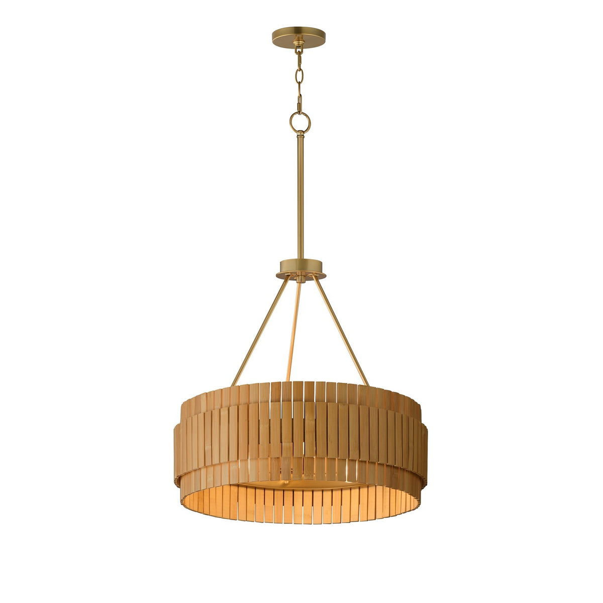 Maxim Lighting Satori 3 Light 39" Flush Mount, Natural Aged Brass