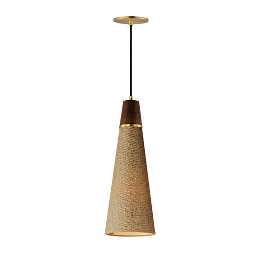 1 Light 7" Elogated Pendant, Brass
