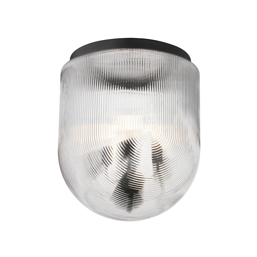 Maxim Lighting Dune 4 Light Semi-Flush Mount, Black/Clear Ribbed - 15122CRBK