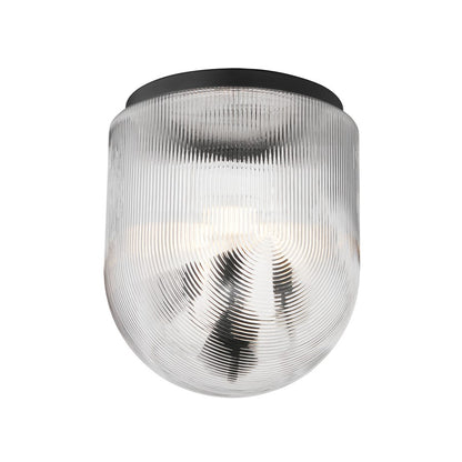 Maxim Lighting Dune 4 Light Semi-Flush Mount, Black/Clear Ribbed - 15122CRBK