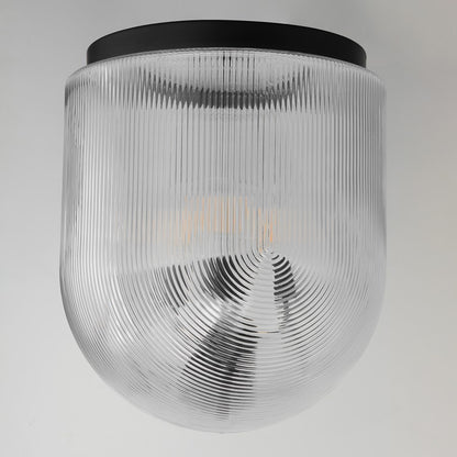 Maxim Lighting Dune 4 Light Semi-Flush Mount, Black/Clear Ribbed