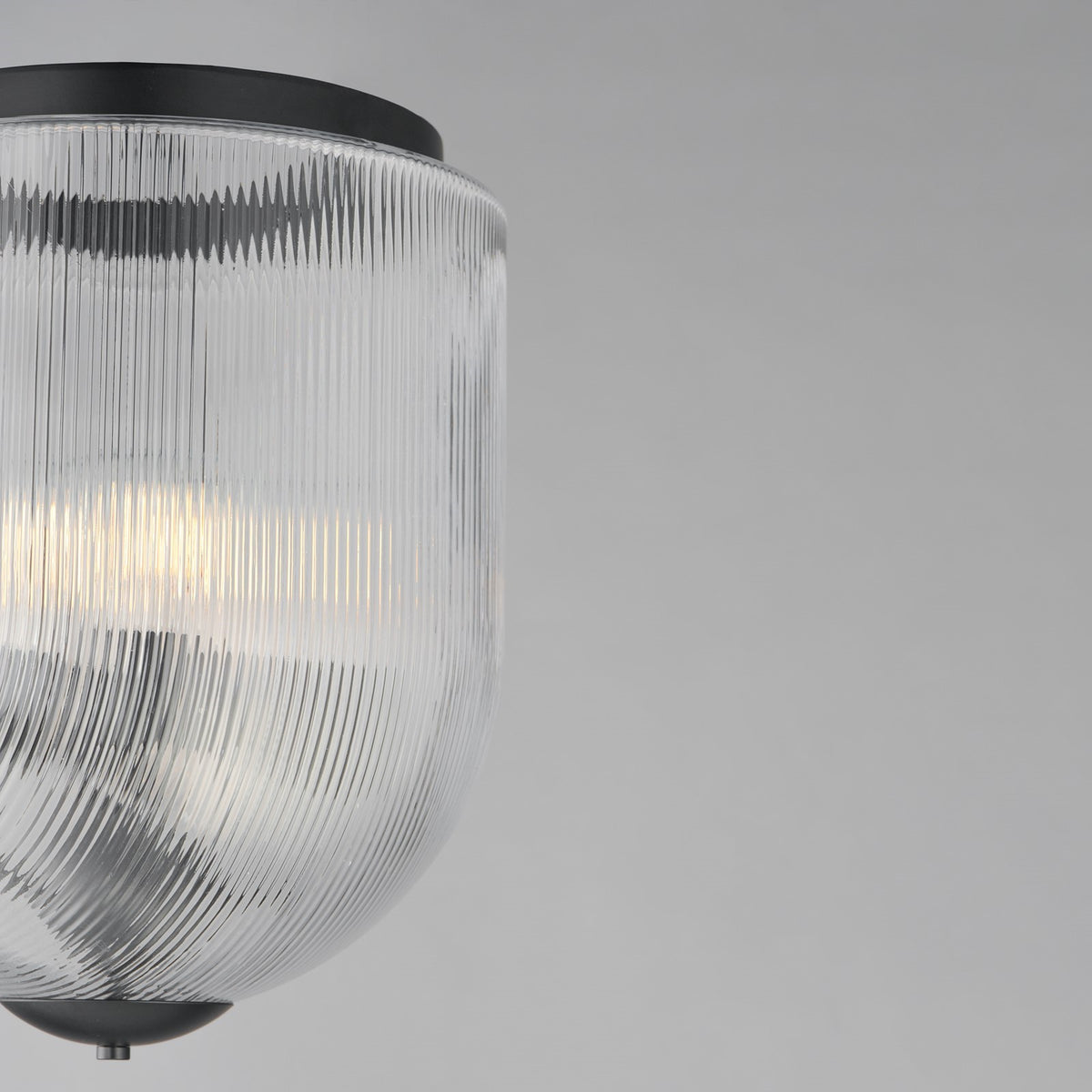 Maxim Lighting Dune 4 Light Semi-Flush Mount, Black/Clear Ribbed - 15122CRBK