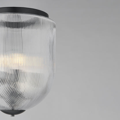 Maxim Lighting Dune 4 Light Semi-Flush Mount, Black/Clear Ribbed - 15122CRBK