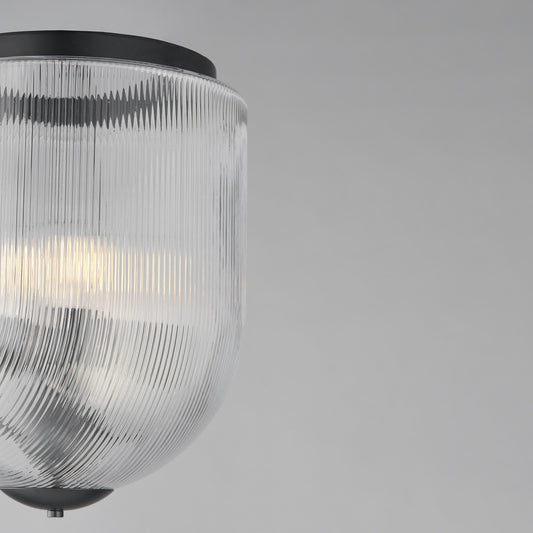 Maxim Lighting Dune 4 Light Semi-Flush Mount, Black/Clear Ribbed - 15122CRBK