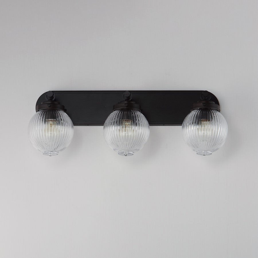 Maxim Lighting Kasbah 3Lt Bath Vanity, Oil Rubbed Bronze/Ribbed