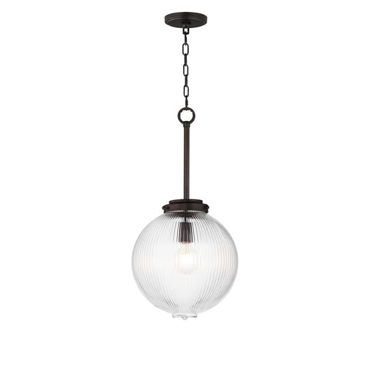 Maxim Lighting Kasbah 1Lt 12" Pendant, Oil Rubbed Bronze/Ribbed - 15194CROI
