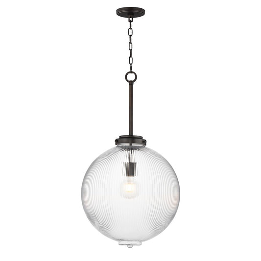 Maxim Lighting Kasbah 1Lt 16" Pendant, Oil Rubbed Bronze/Ribbed - 15196CROI