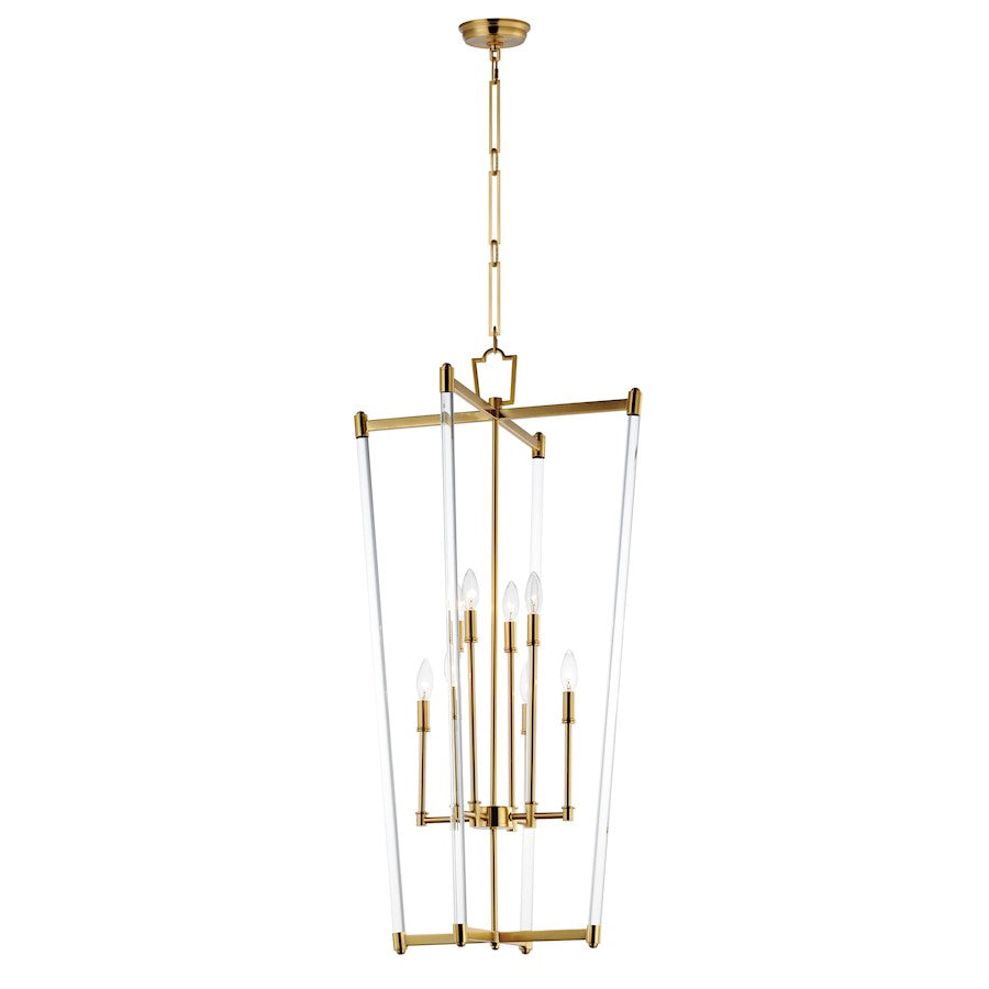 8 Light Pendant, Heritage/Clear